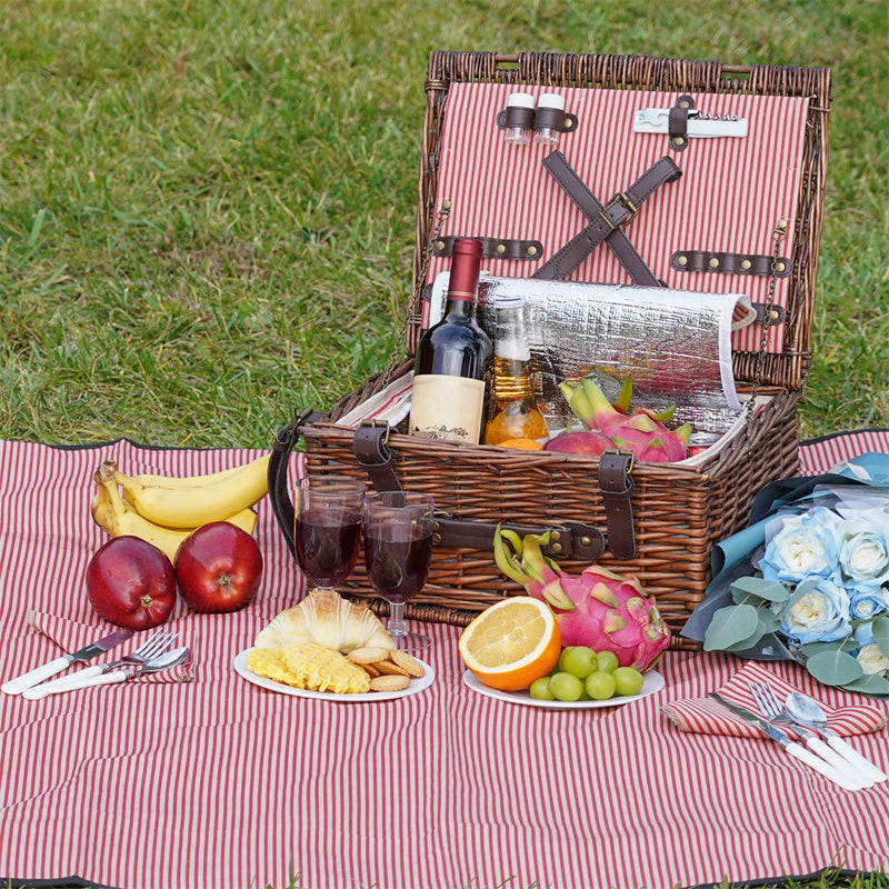 Picnic Basket Set for 2 Persons with Cooler
