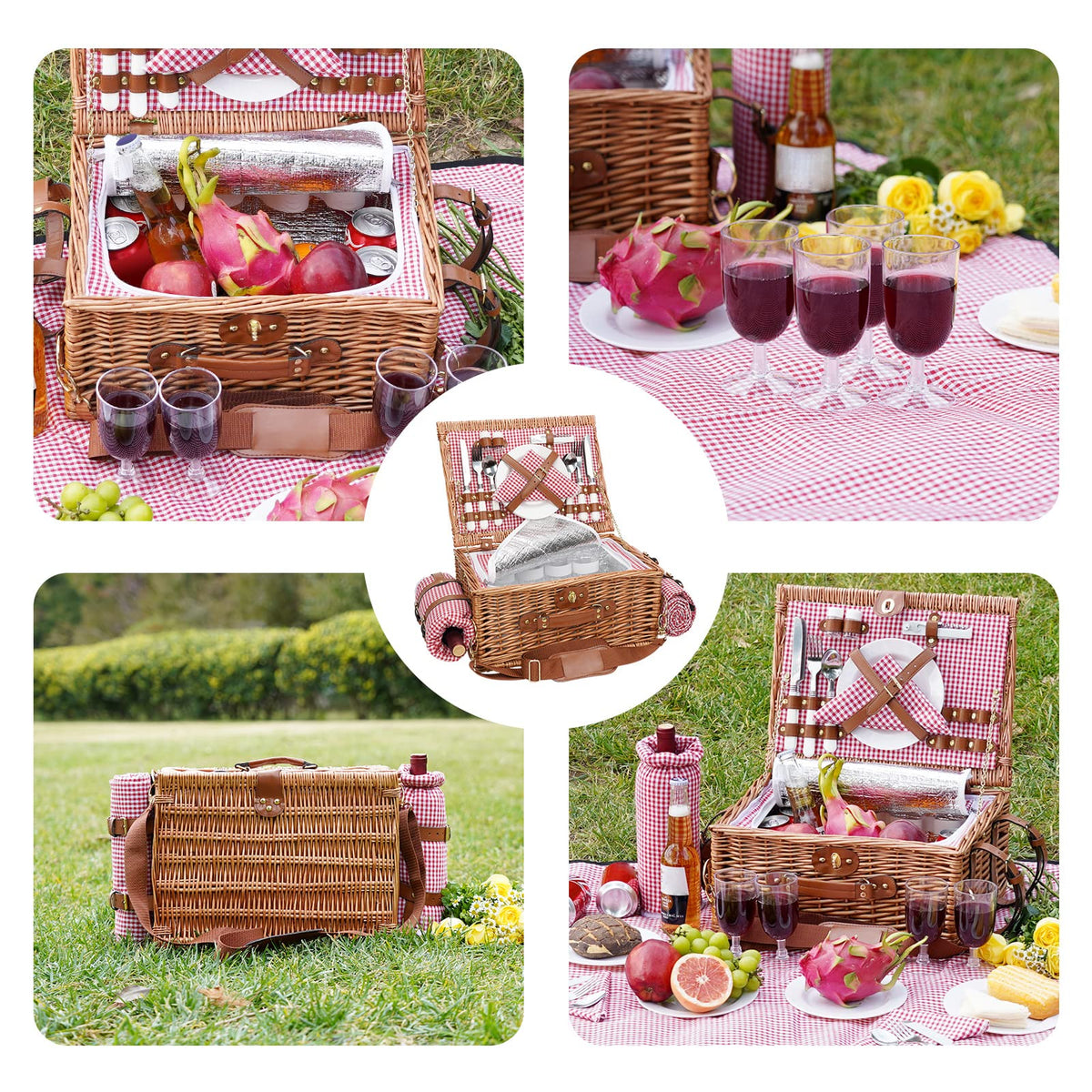 Adorable & Exquisite Picnic Basket for 4 Persons