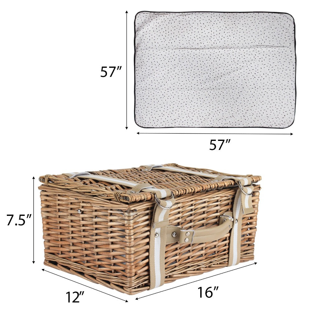 Willow Picnic Basket Set for 2 Persons