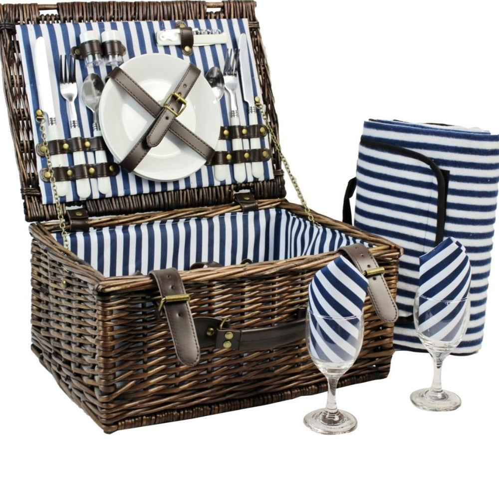 2 Person Picnic Hamper Navy Blue