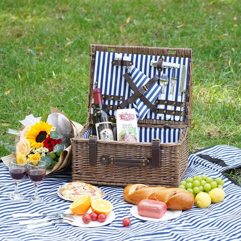 2 Person Picnic Hamper Navy Blue