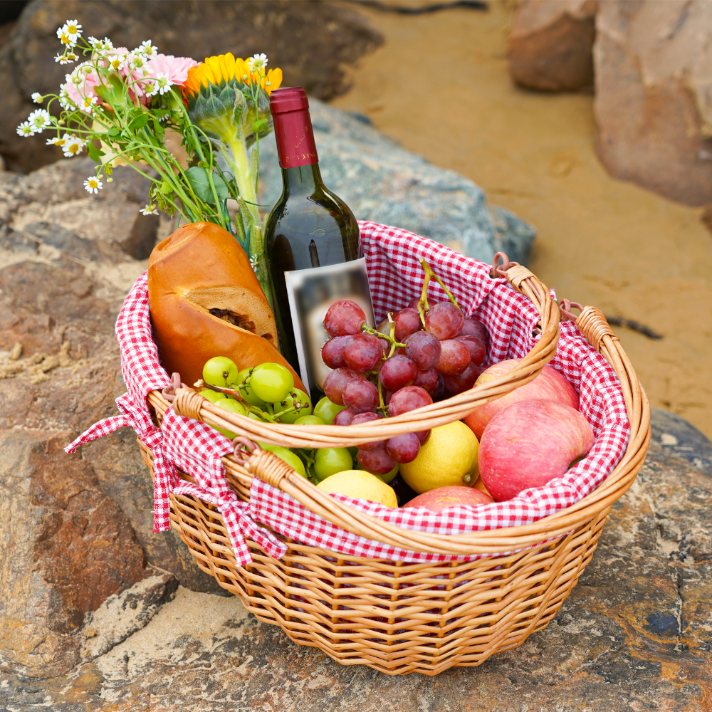 Cute Wicker Basket with Double Folding Handles