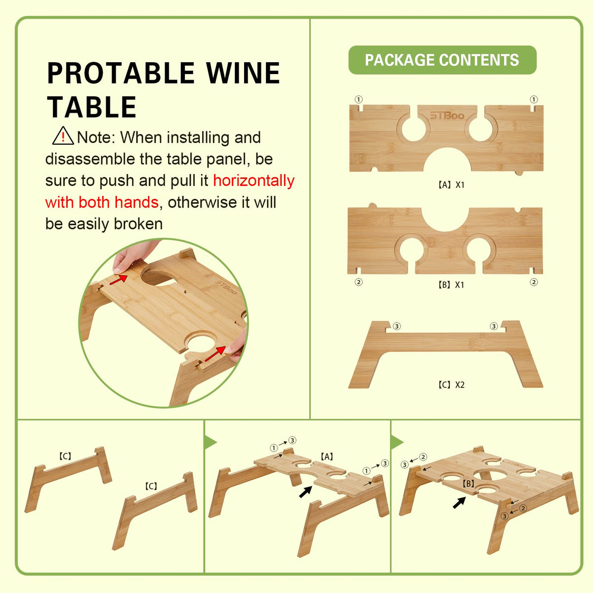 Outdoor Portable Wine Table