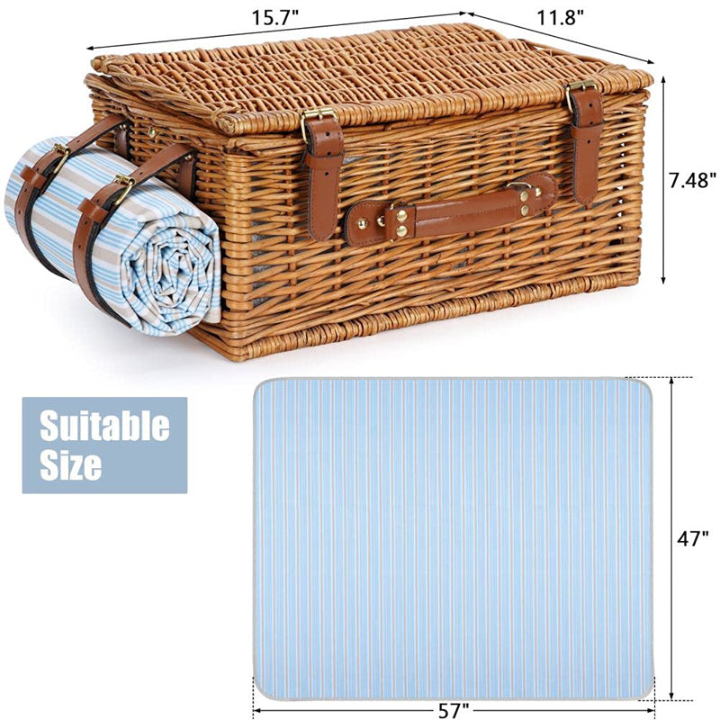 Classical Wicker Picnic Basket Set For 2 persons