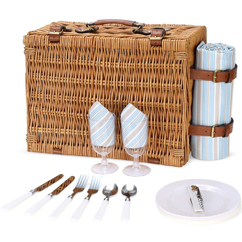 Classical Wicker Picnic Basket Set For 2 persons