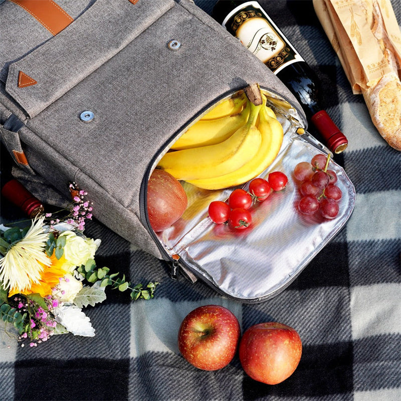 Insulated Picnic Backpack with Roomy Cooler