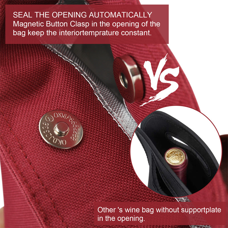 Single Bottle Insulated Wine Tote-Red