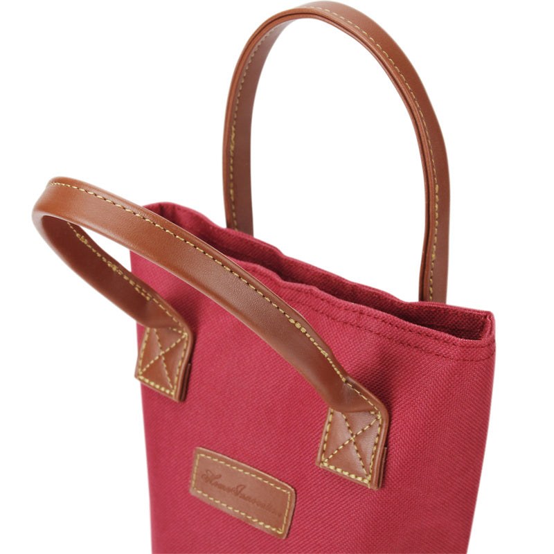 Single Bottle Insulated Wine Tote-Red