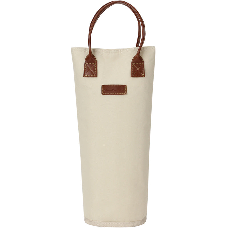 Single Bottle Insulated Wine Tote-White