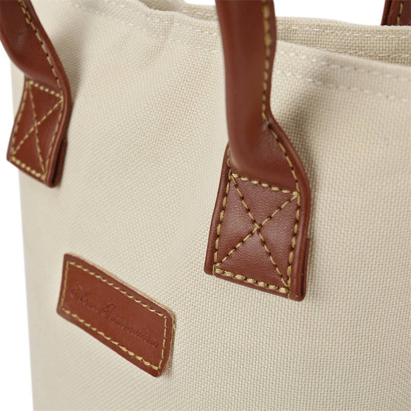 Single Bottle Insulated Wine Tote-White