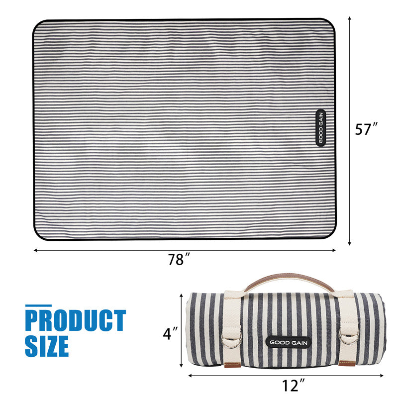 Family Picnic Blanket Waterproof Beach Mat-Stripe