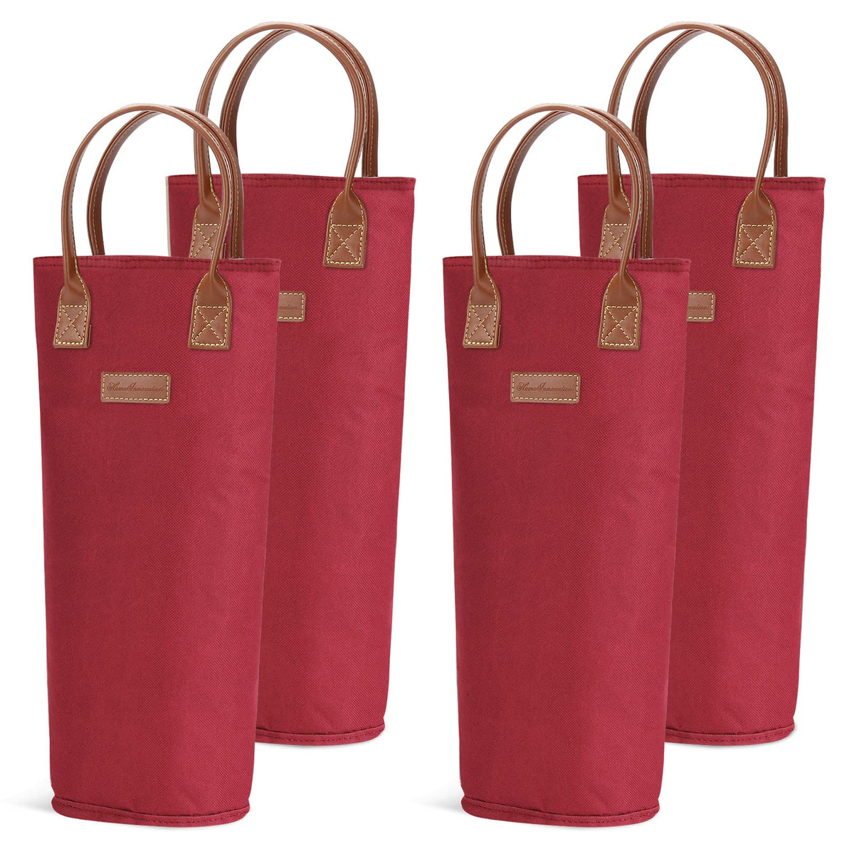 HAPPYPICNIC 4 Pack - Single Bottle Insulated Wine Tote