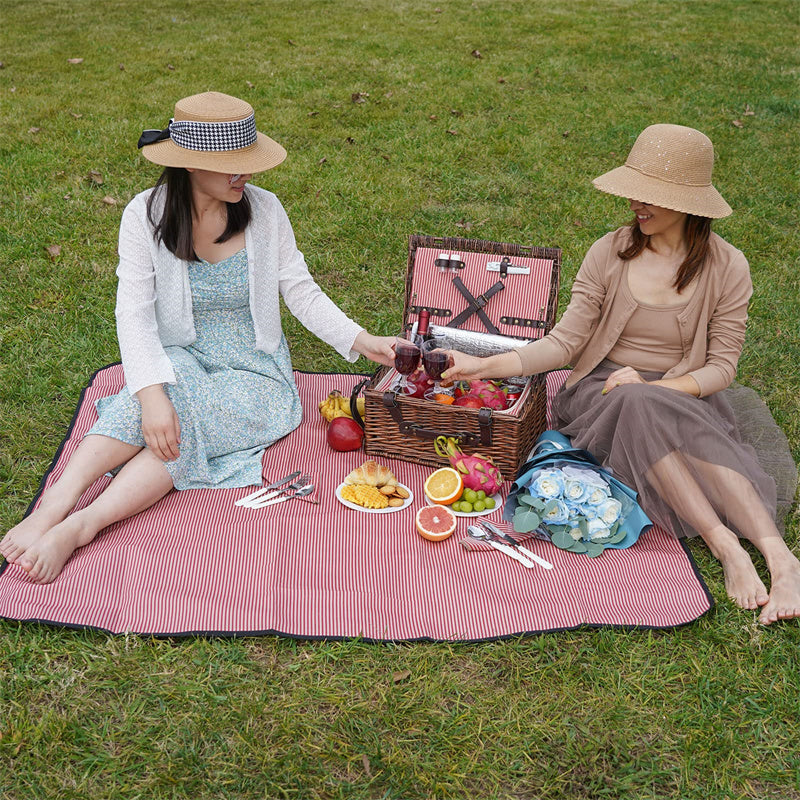 Picnic Basket Set for 2 Persons with Cooler