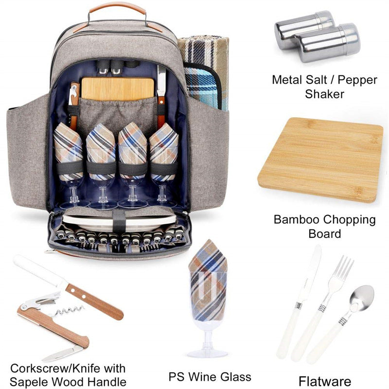 Picnic Backpack Sets for 4 Persons