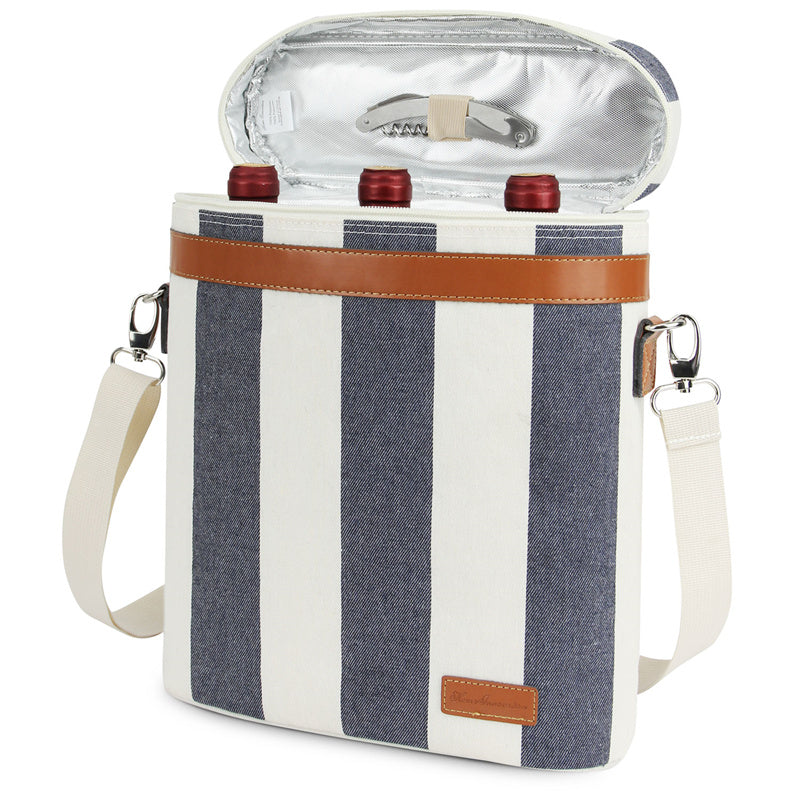 3 Bottle Insulated Wine Tote Cooler Bag