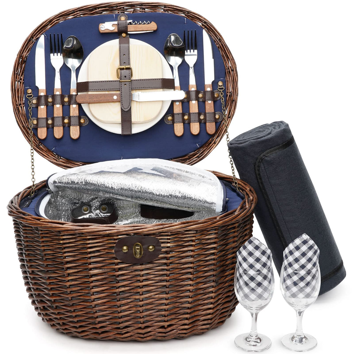 Unique Willow Picnic Basket for 2 Persons