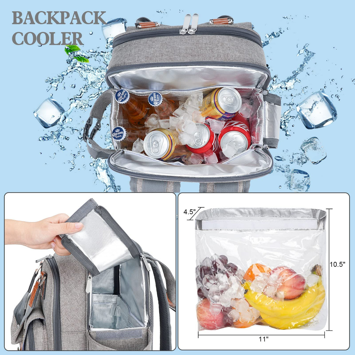Picnic Backpack for 4 Person with Blanket