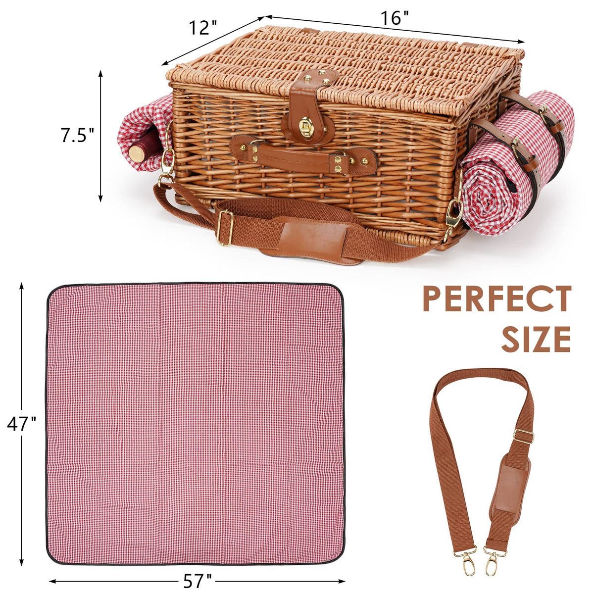 Adorable & Exquisite Picnic Basket for 4 Persons
