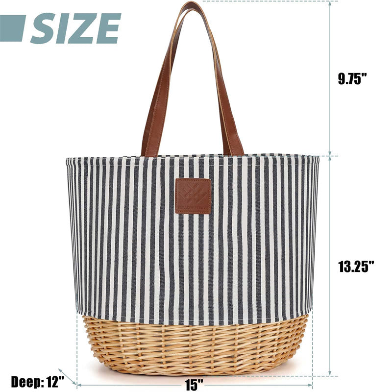 Portable Picnic Basket Tote Bag for 2