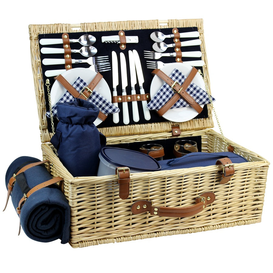 Natural  Wicker picnic basket for 4 persons