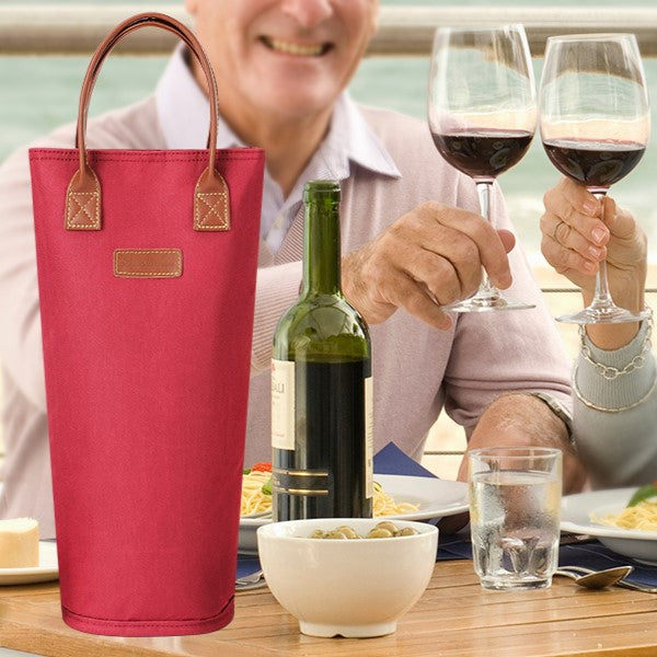 HAPPYPICNIC 4 Pack - Single Bottle Insulated Wine Tote
