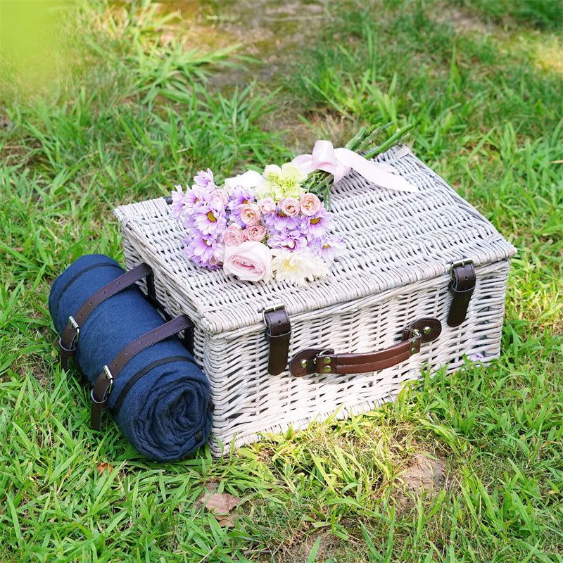 Wicker Picnic Basket Sets for 2 Persons