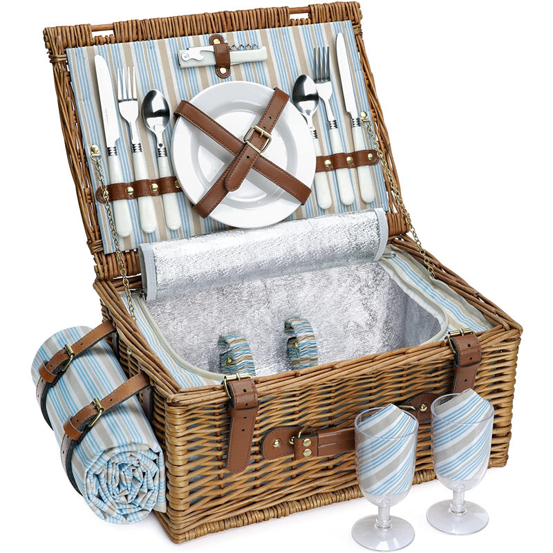 Classical Wicker Picnic Basket Set For 2 persons