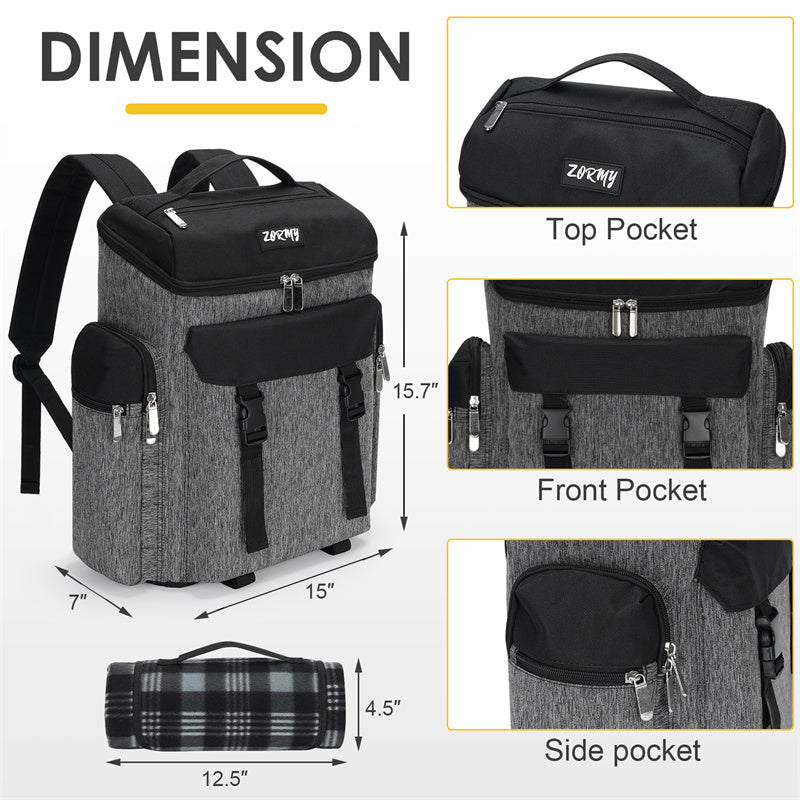 Insulated Backpack with Leak-Proof Cooler