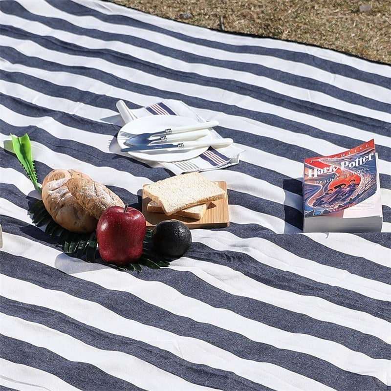 Family Picnic Blanket Waterproof Beach Mat-Wide Stripe