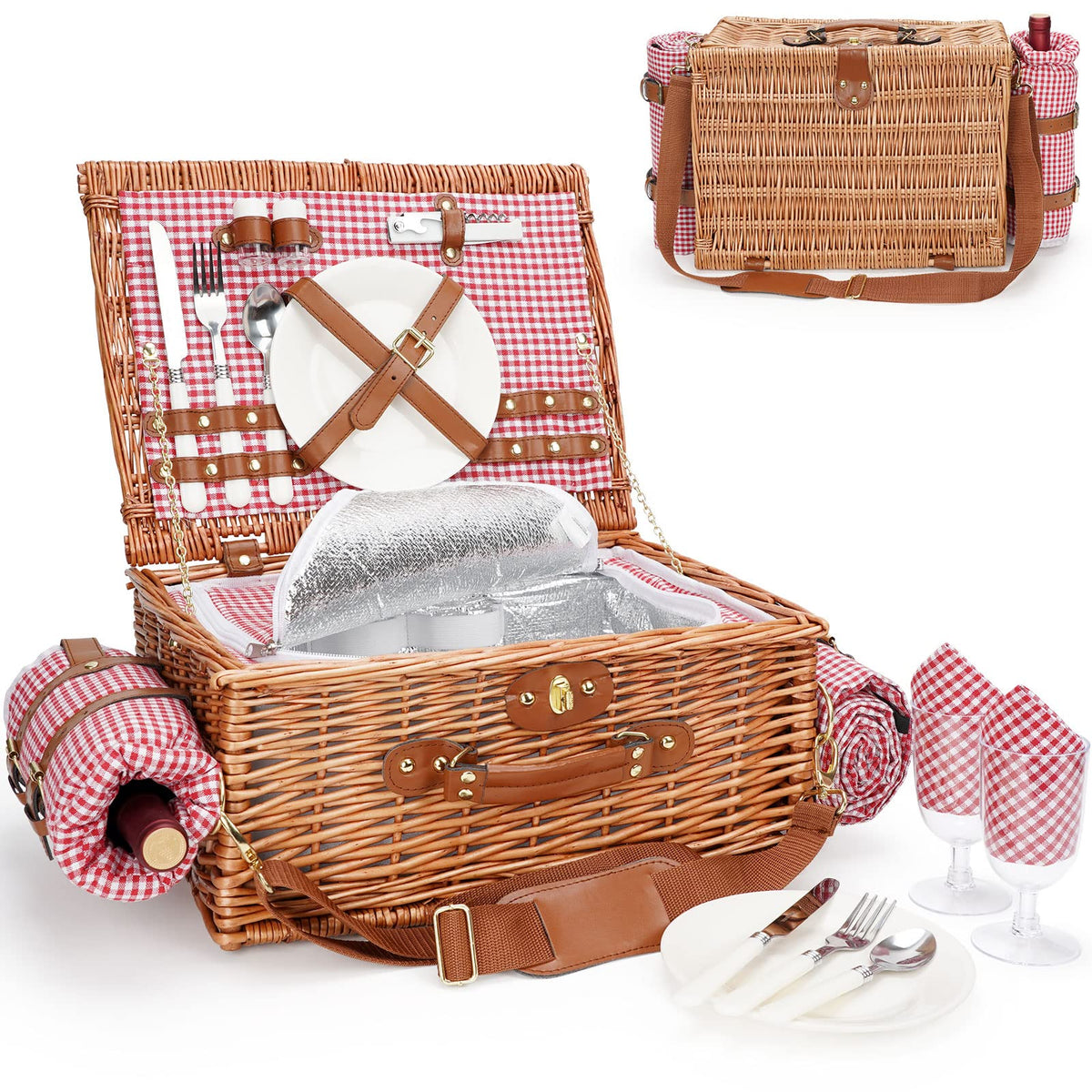 Adorable & Exquisite Picnic Basket for 2 Persons